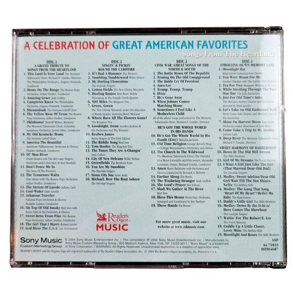 Readers Digest Music Celebration of Great American Favorites Songs CD 37100cd - Picture 2 of 2